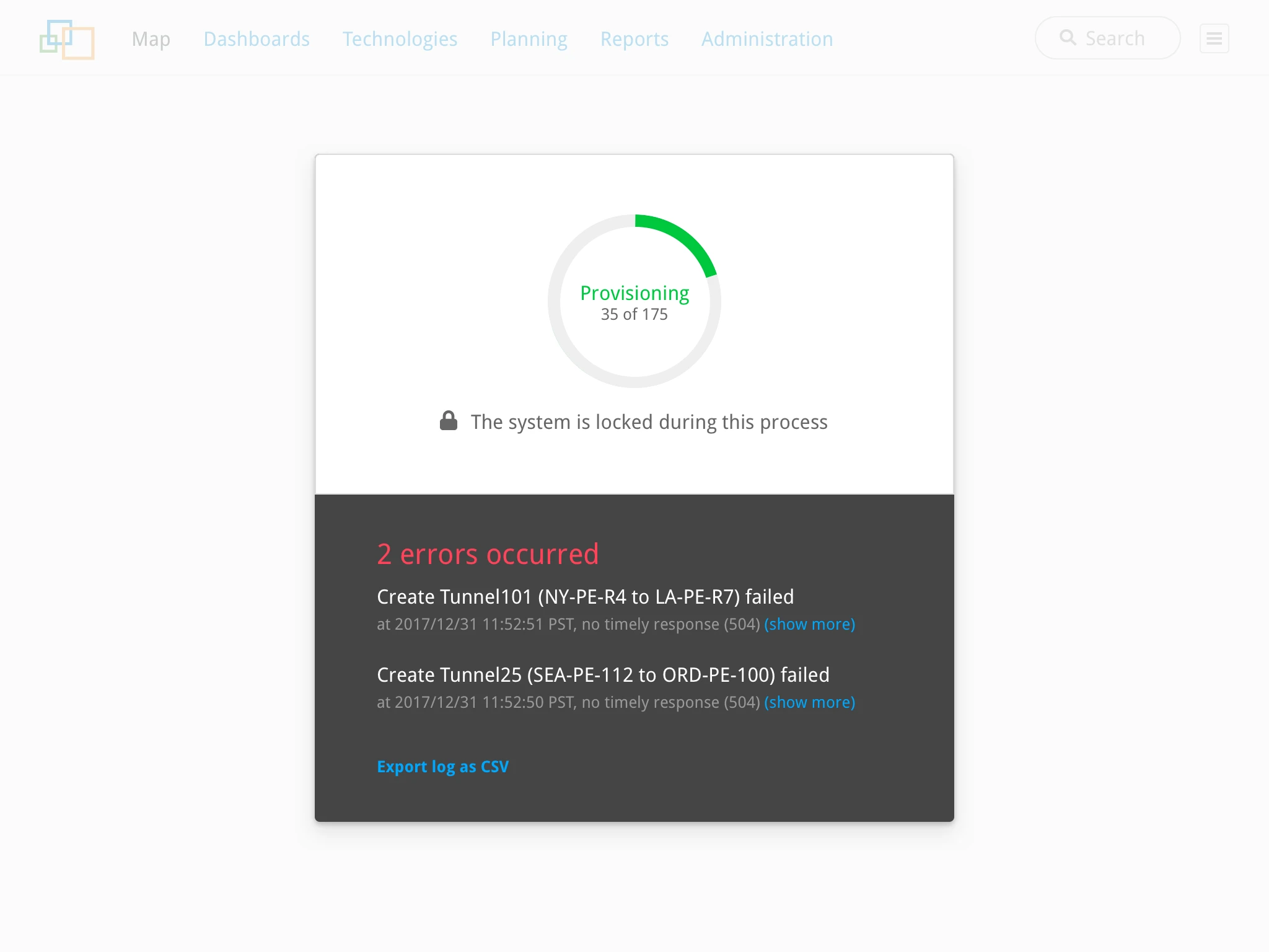 Provisioning tunnels